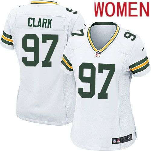 Women Green Bay Packers 97 Kenny Clark White Nike Game NFL Jersey